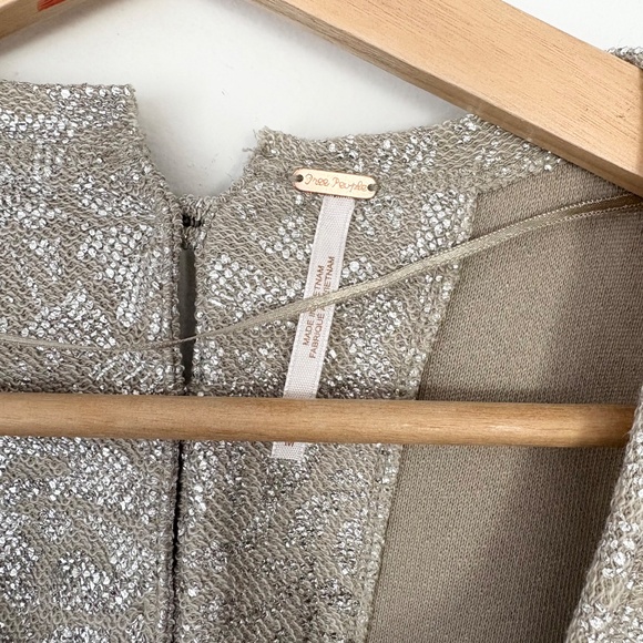 Free people metallic crop knit top - Picture 2 of 5